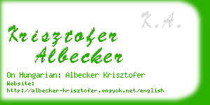 krisztofer albecker business card